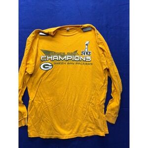 Delta pro Long Sleeve T-Shirt Mens Large Yellow Green Bay Packers Super Bowl XLV